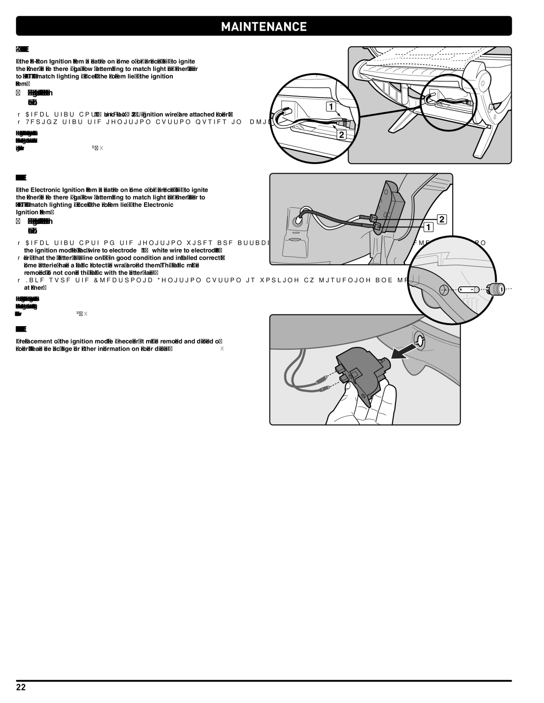 Weber 59765, LPG Gas Barbecue PUSH-BUTTON Ignition System Operations, Electronic Ignition System Operations 