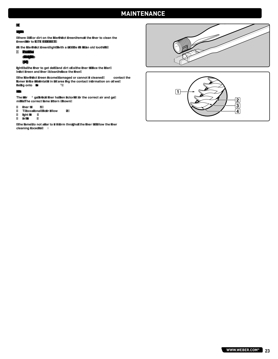 Weber LPG Gas Barbecue, 59765 instruction manual Annual Maintenance, Inspection And Cleaning Of The Spider/Insect Screen 