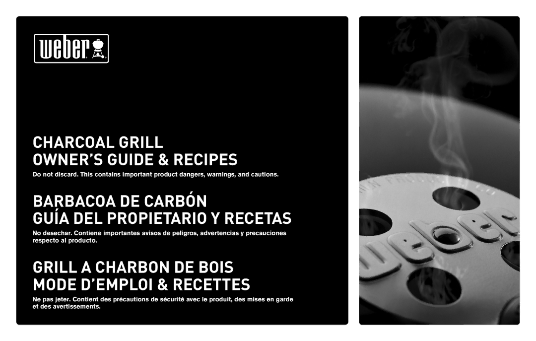 Weber 62620 manual Barbacoa DE Carbón Guía DEL Propietario Y Recetas 