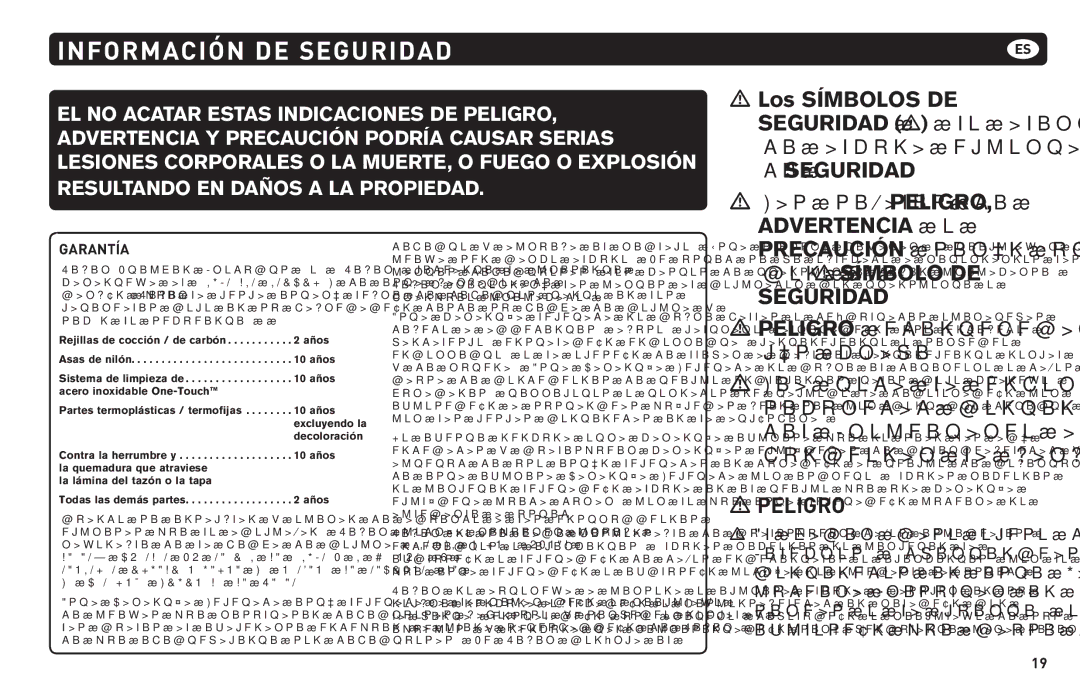 Weber 62620 manual Información DE Seguridad, Las señales de PELIGRO, Advertencia o 