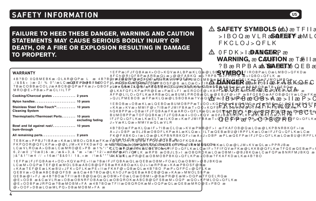 Weber 62620 manual Safety Information, Safety Symbols m will alert you to important Safety 