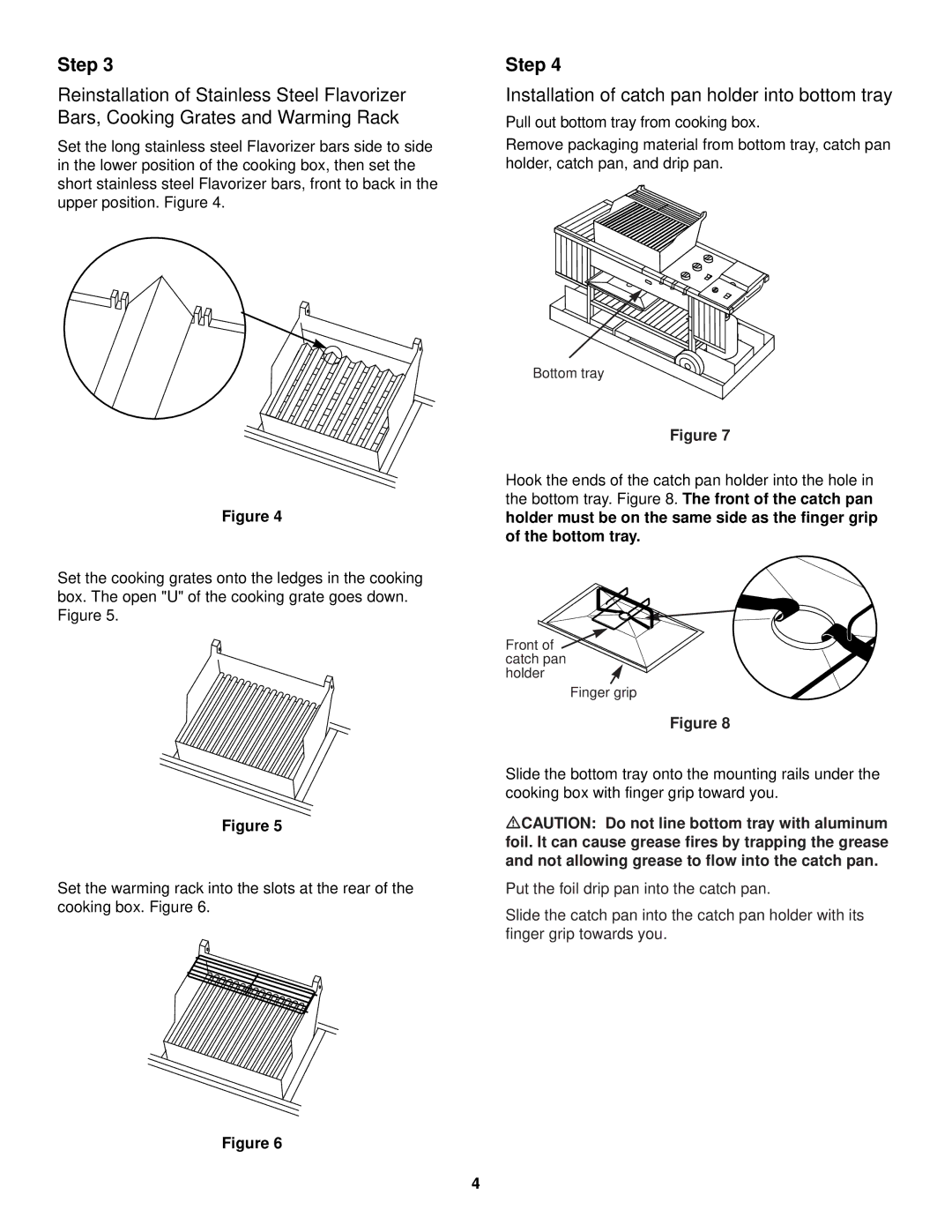 Weber 63601, 3400 LP manual Installation of catch pan holder into bottom tray 