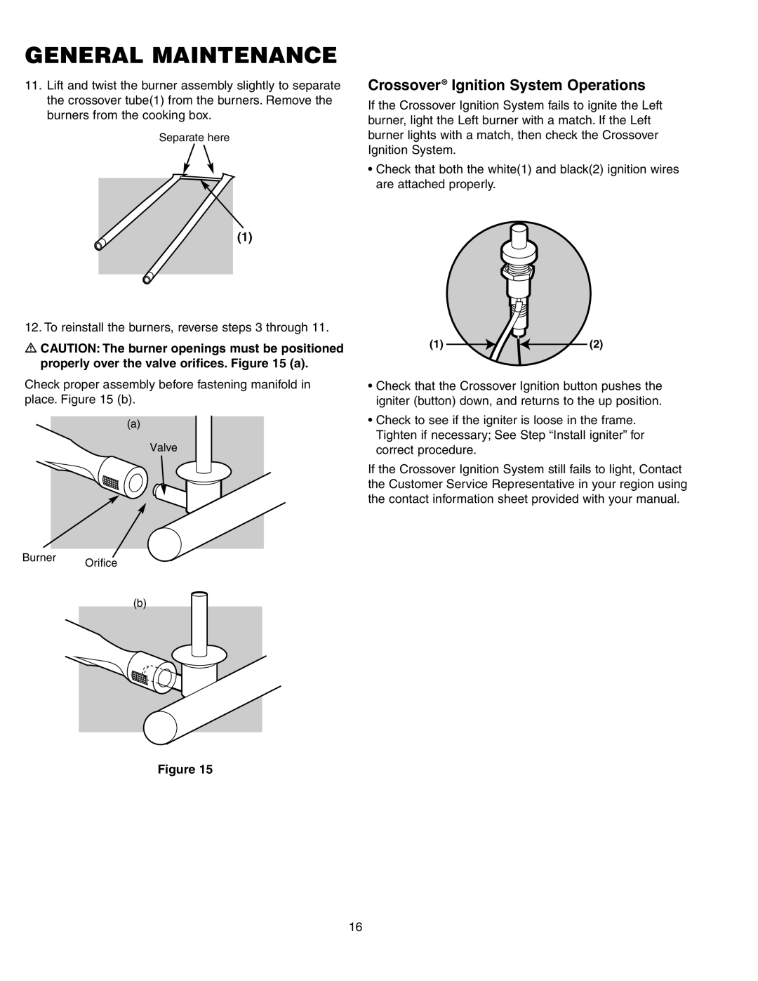 Weber 650 manual Crossover Ignition System Operations 