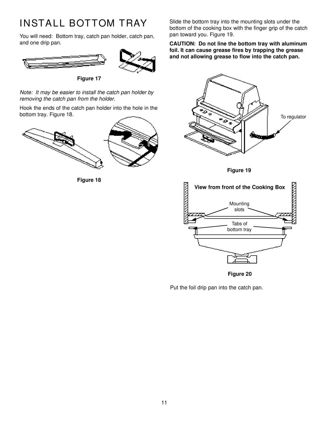 Weber 475, 675 manual Install Bottom Tray 