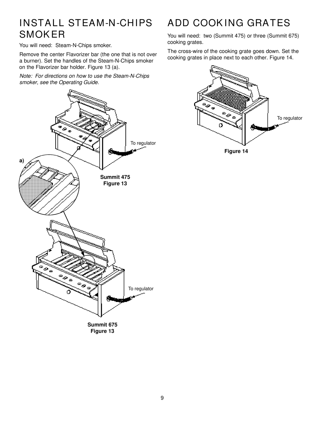 Weber 475, 675 manual Install STEAM-N-CHIPS Smoker, ADD Cooking Grates 