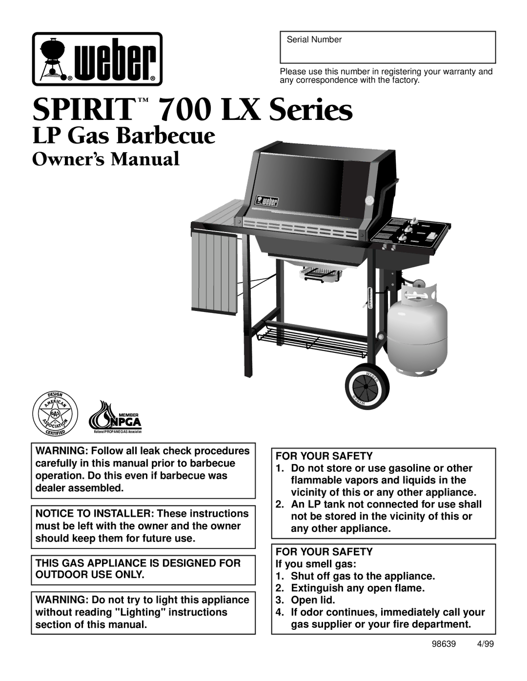 Weber owner manual Spirit 700 LX Series 