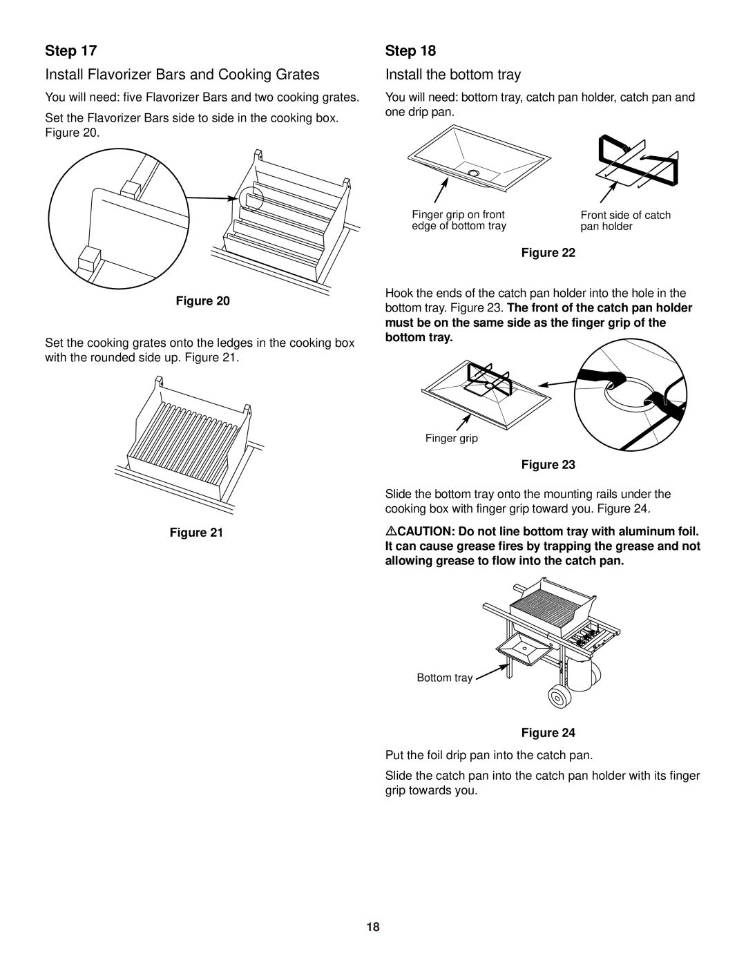 Weber 700 LX owner manual Install Flavorizer Bars and Cooking Grates, Install the bottom tray 