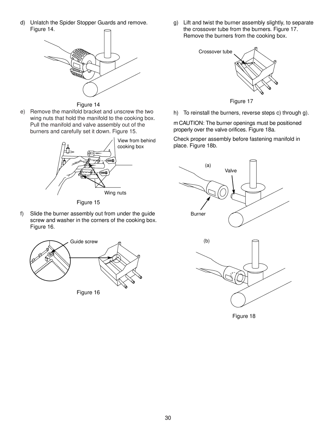 Weber 700 LX owner manual To reinstall the burners, reverse steps c through g 