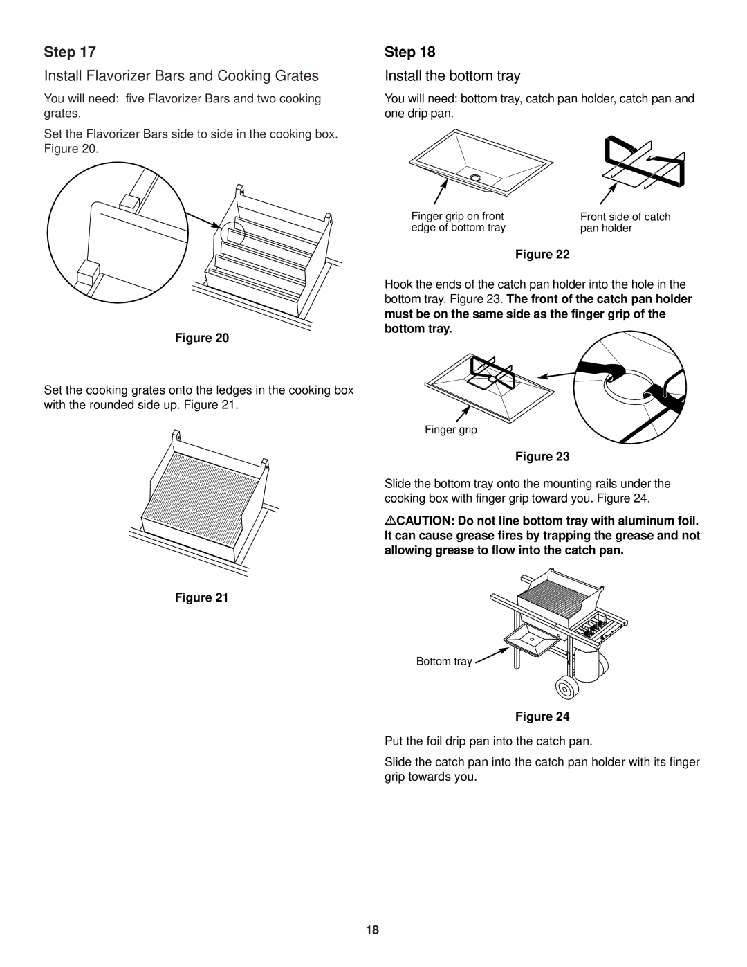 Weber 700 owner manual Install Flavorizer Bars and Cooking Grates, Install the bottom tray 