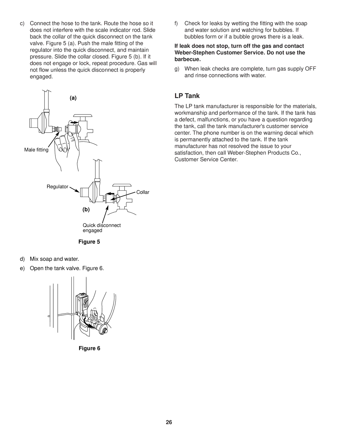 Weber 700 owner manual Male fitting Regulator 