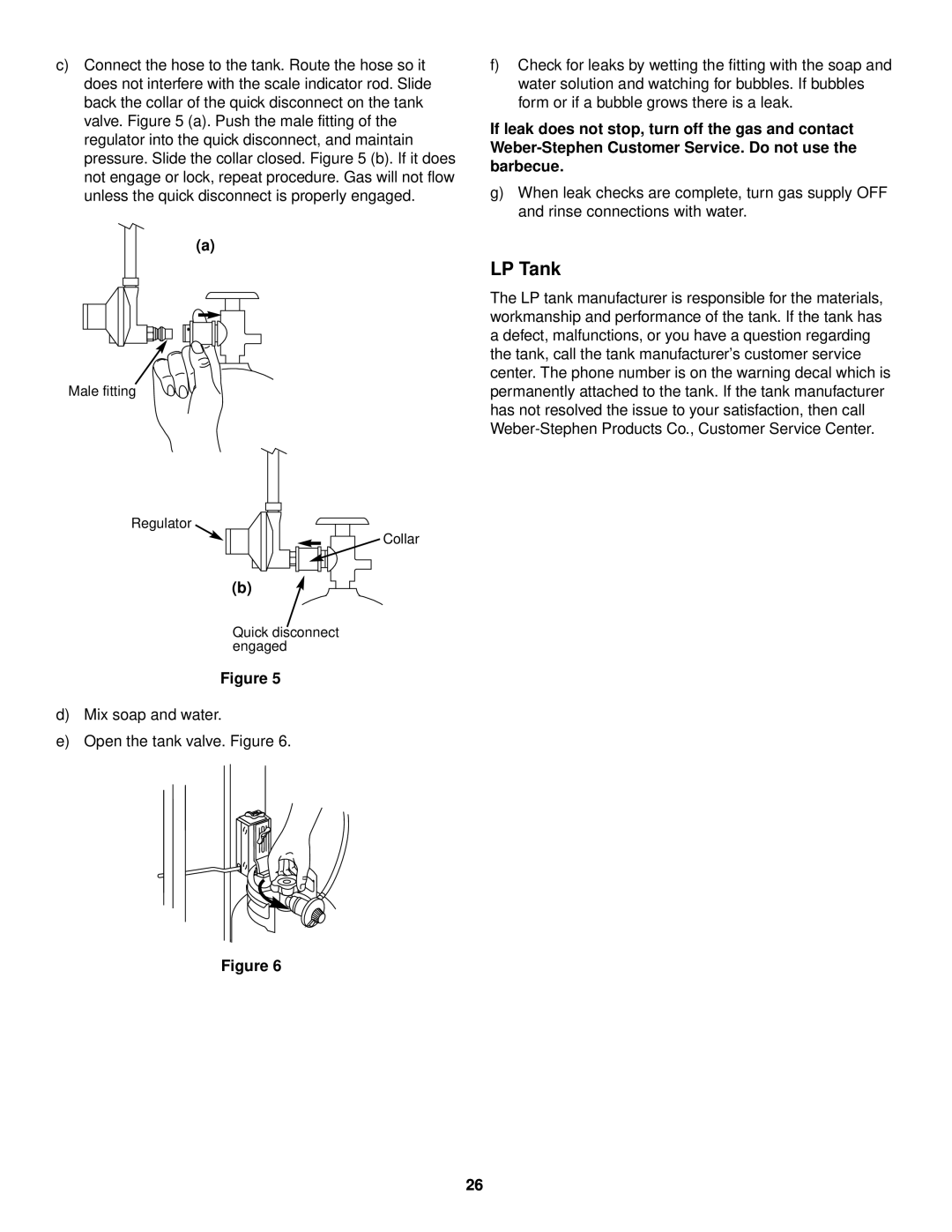 Weber 730 owner manual Male fitting Regulator 