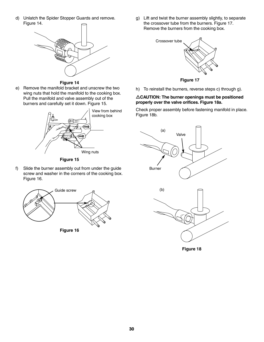 Weber 730 owner manual View from behind cooking box Wing nuts 