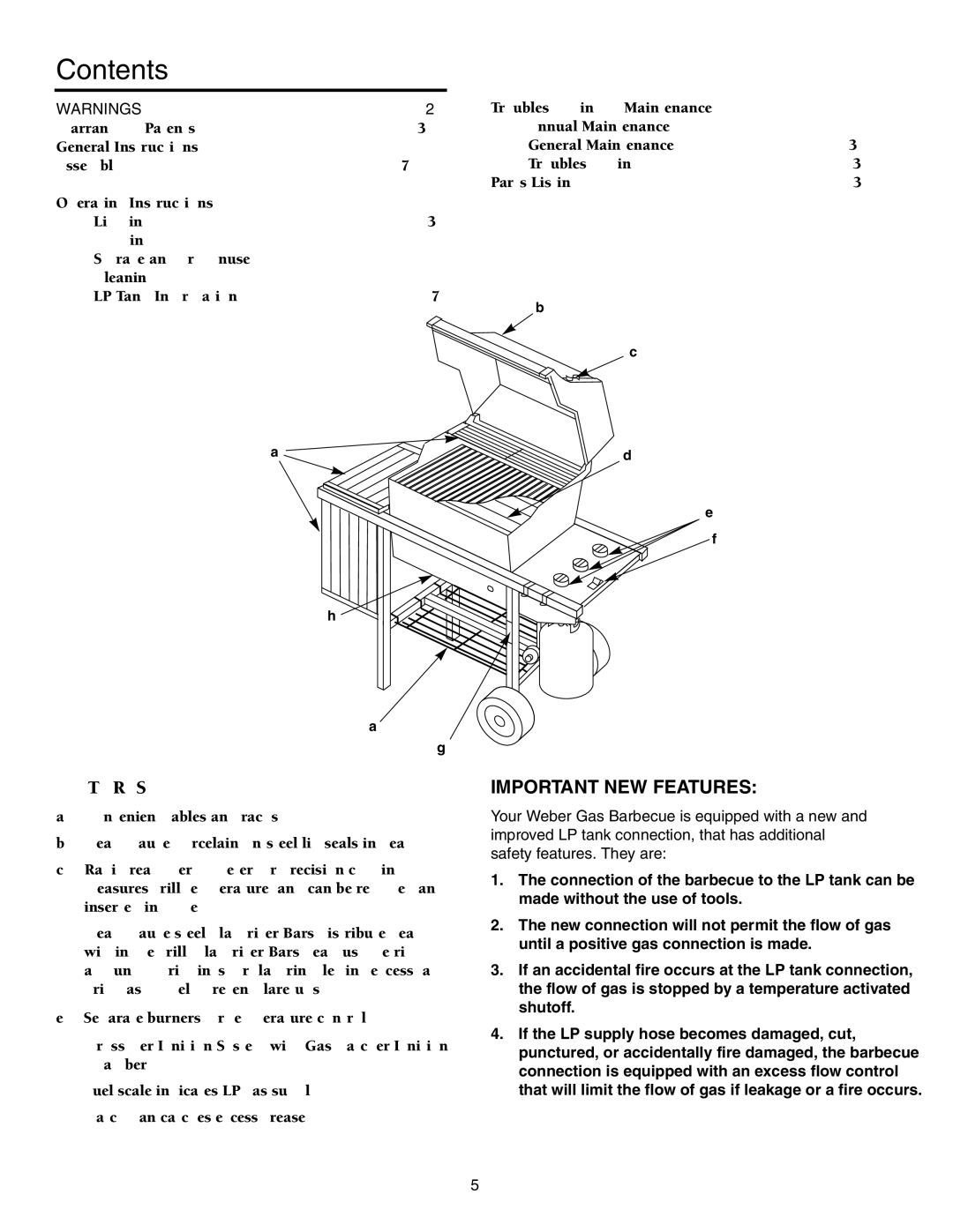 Weber 730 owner manual Contents 