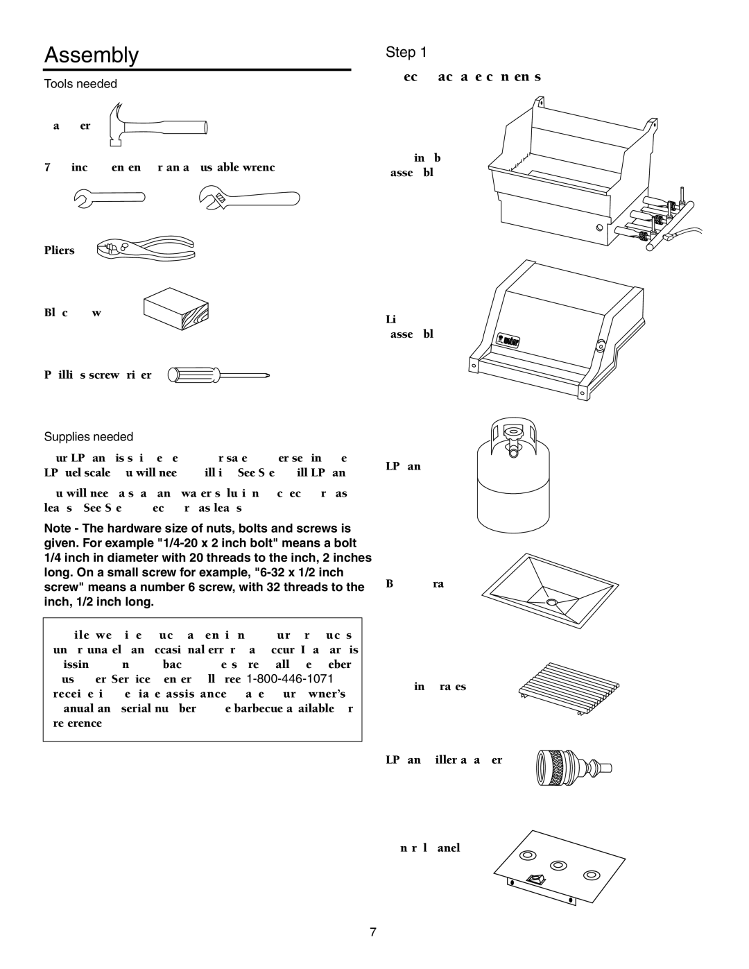 Weber 730 owner manual Assembly, Step, Check package contents 