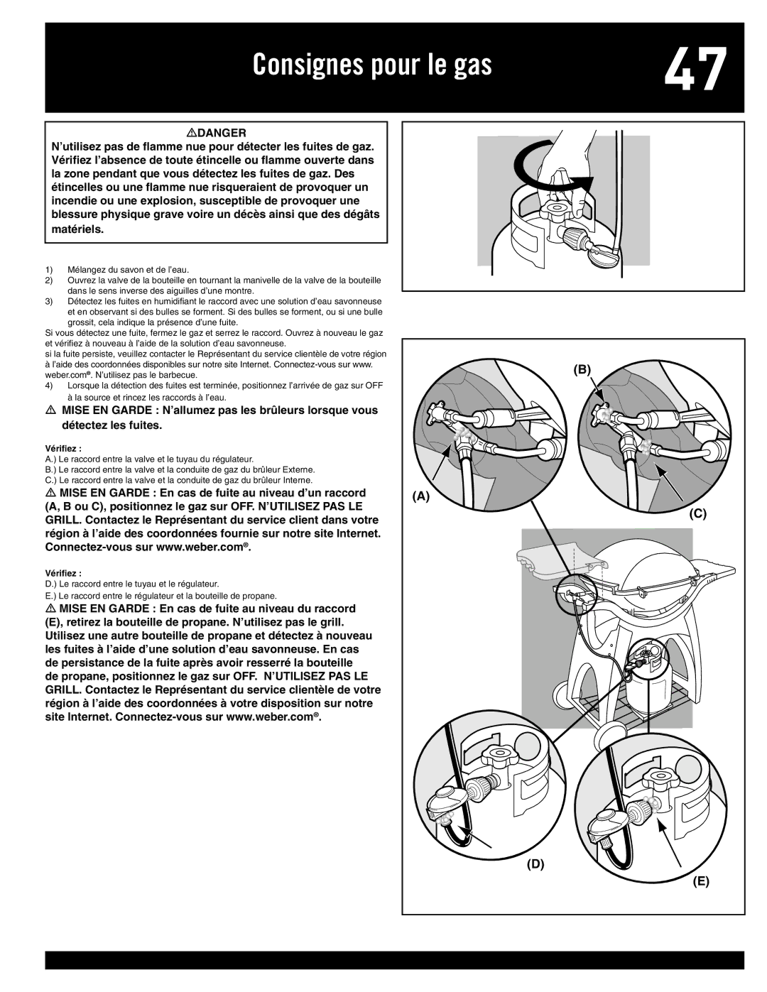 Weber Q 300, 77576 manual Vériﬁez 