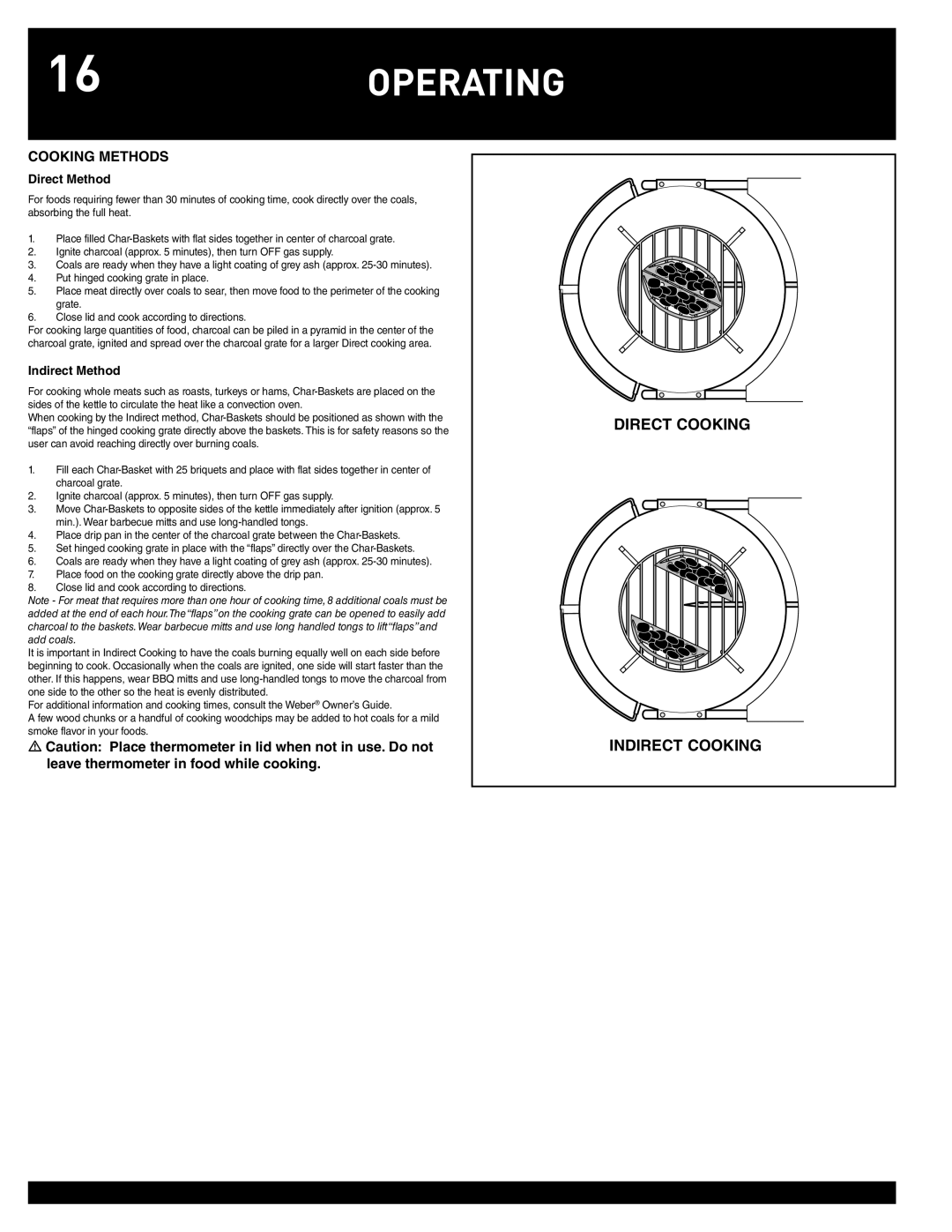 Weber 78763 manual Cooking Methods, Direct Method 