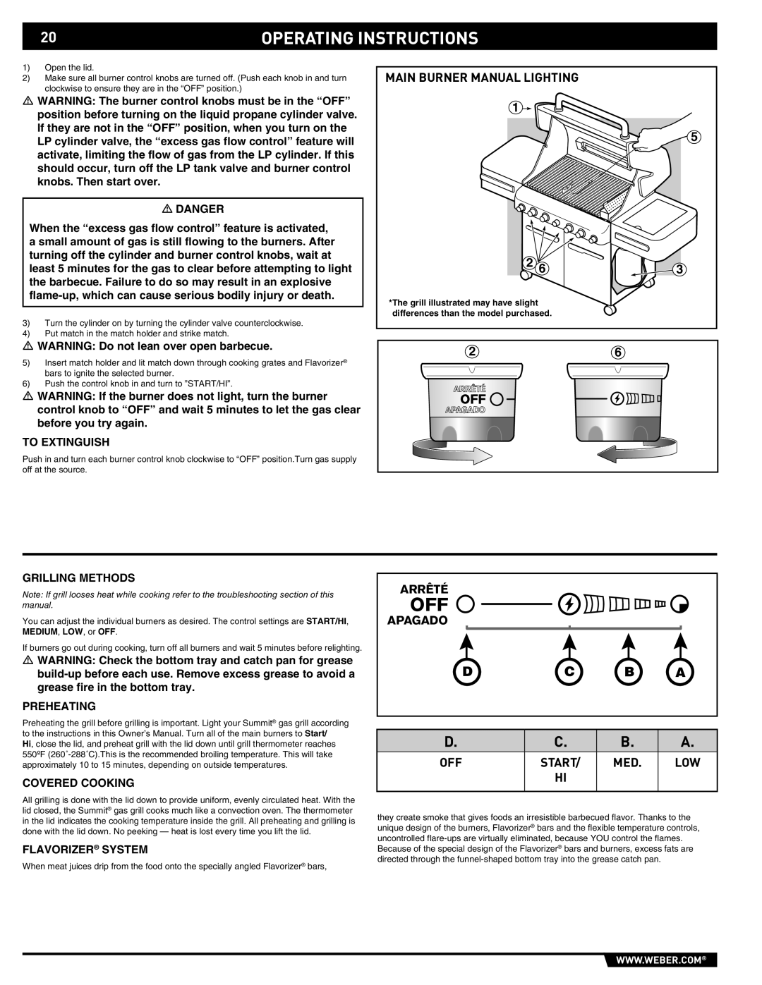 Weber 89369 manual Preheating, Covered Cooking, Flavorizer System 