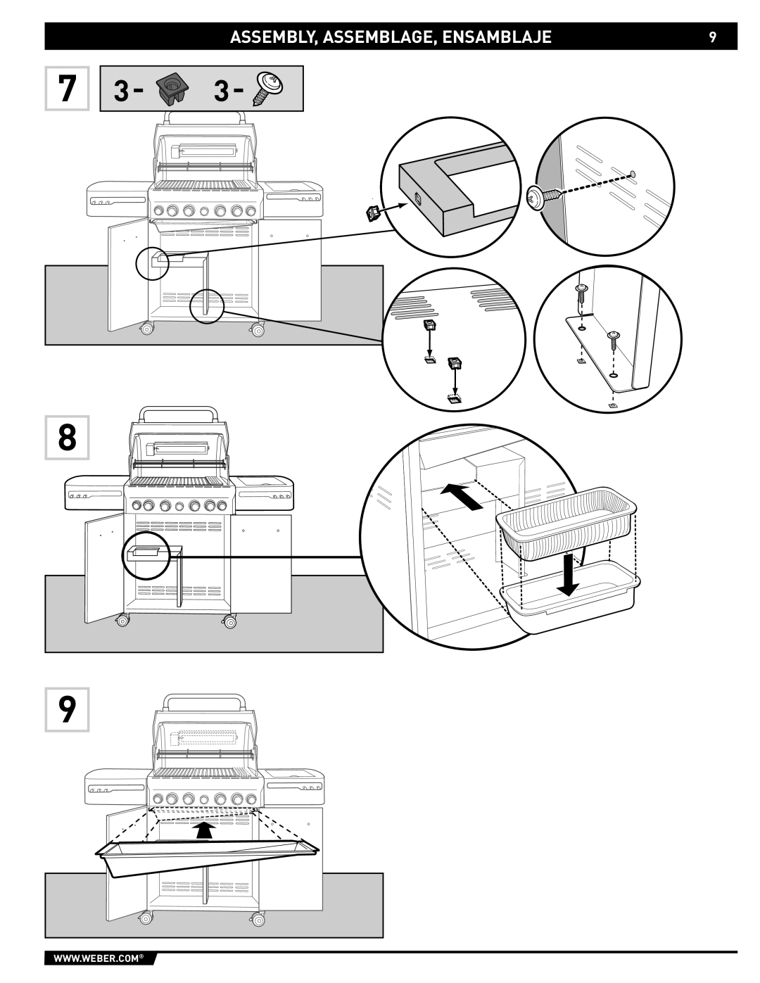 Weber 89369 manual ASSEMBLY, ASSEMBLAGE, Ensamblaje 