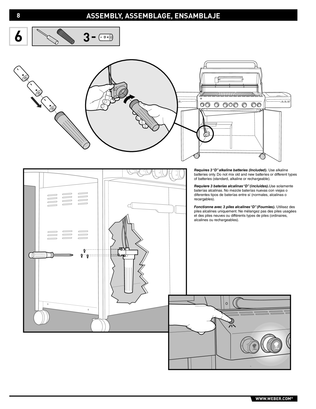 Weber 89374, E/S 670 manual ASSEMBLY, ASSEMBLAGE, Ensamblaje 