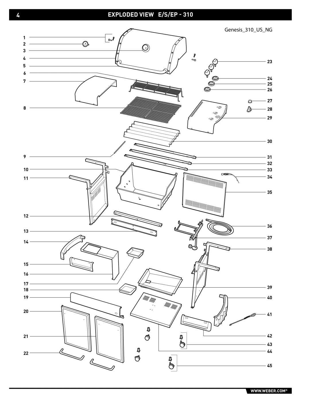 Weber 89557 manual Exploded View E/S/EP 