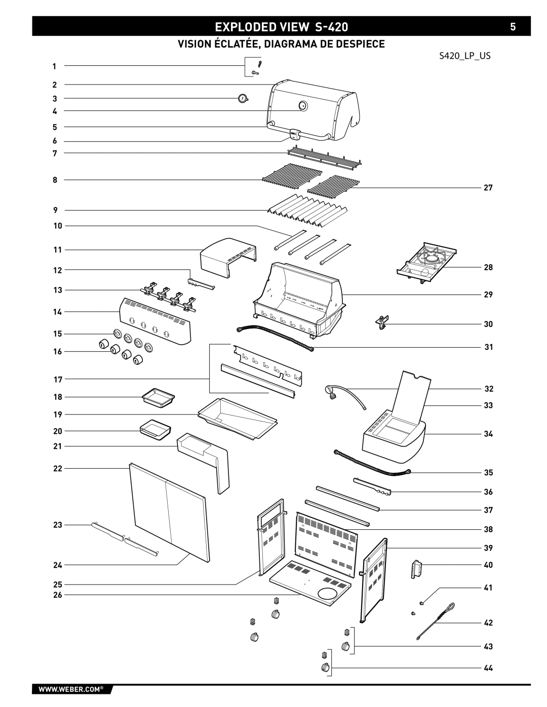 Weber 89559 manual Exploded View S-420 