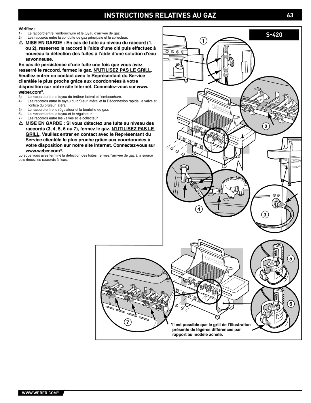 Weber 89559 manual Vériﬁez 