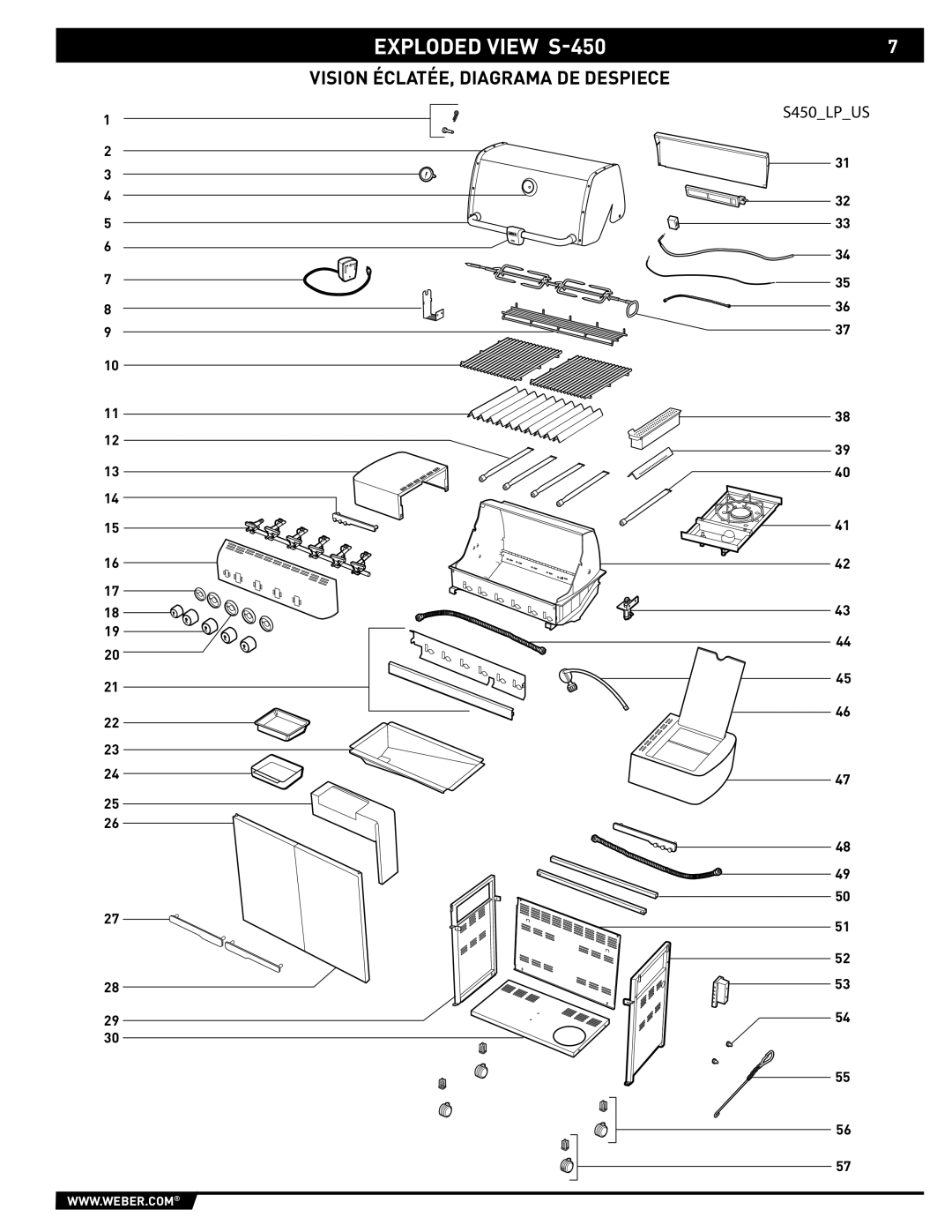 Weber 89559 manual Exploded View S-450 