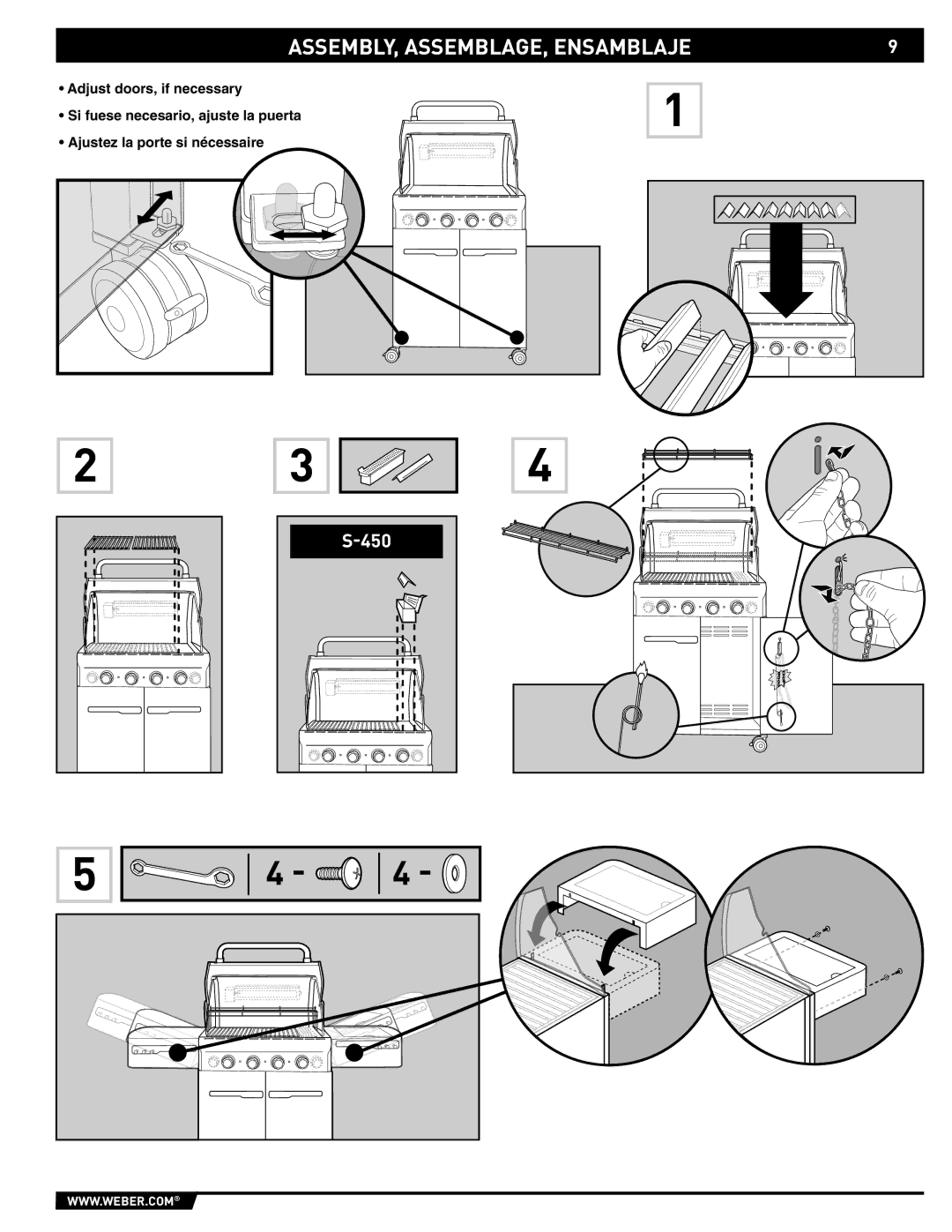 Weber 89559 manual ASSEMBLY, ASSEMBLAGE, Ensamblaje 