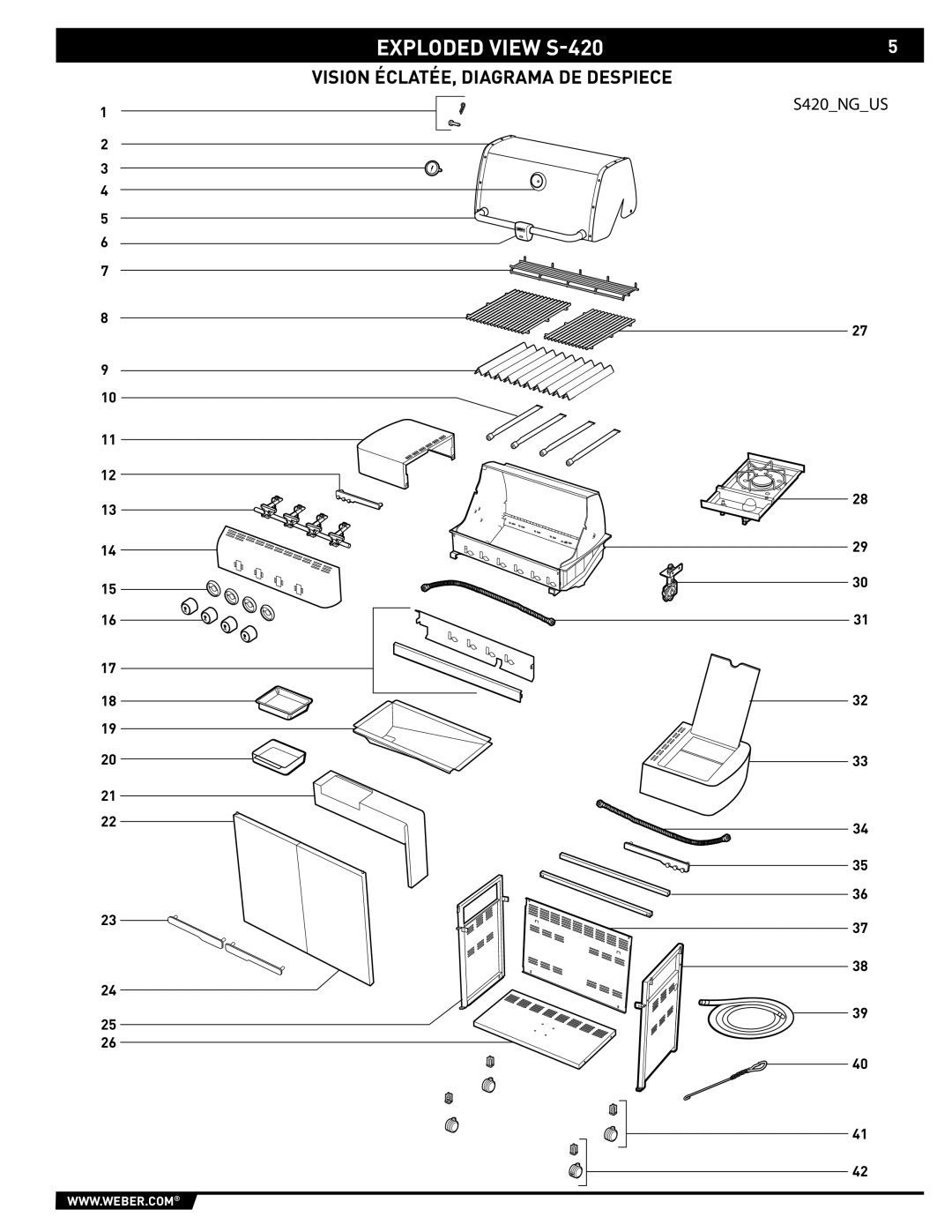 Weber 89561 manual Exploded View S-420 