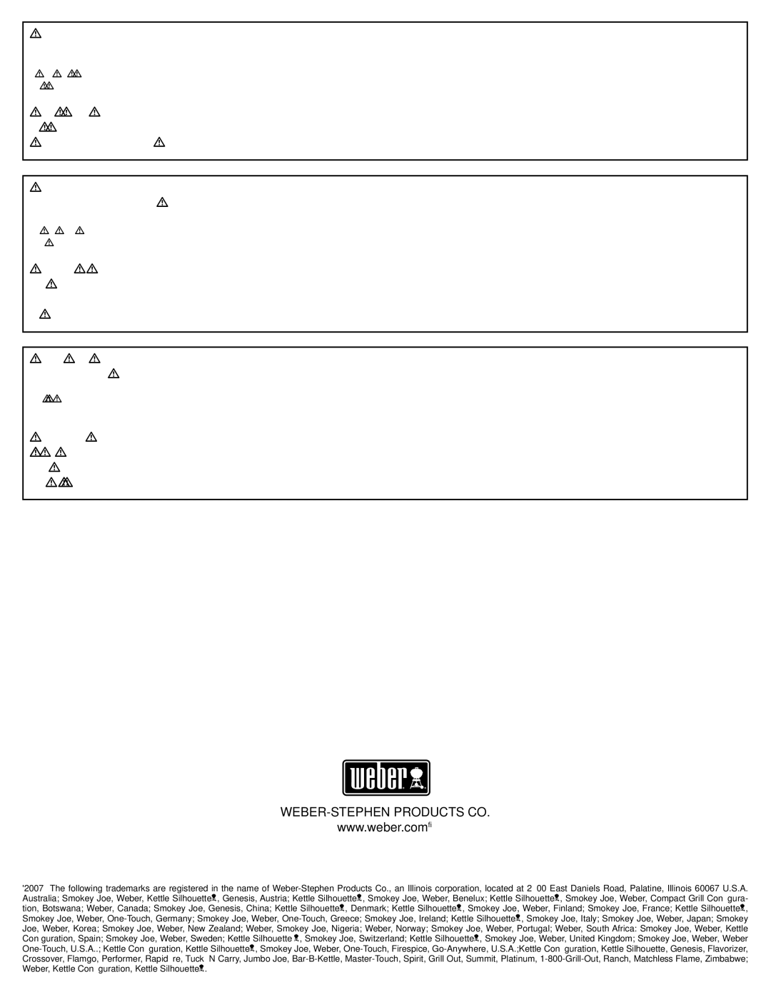 Weber 89561 manual WEBER-STEPHEN Products CO 