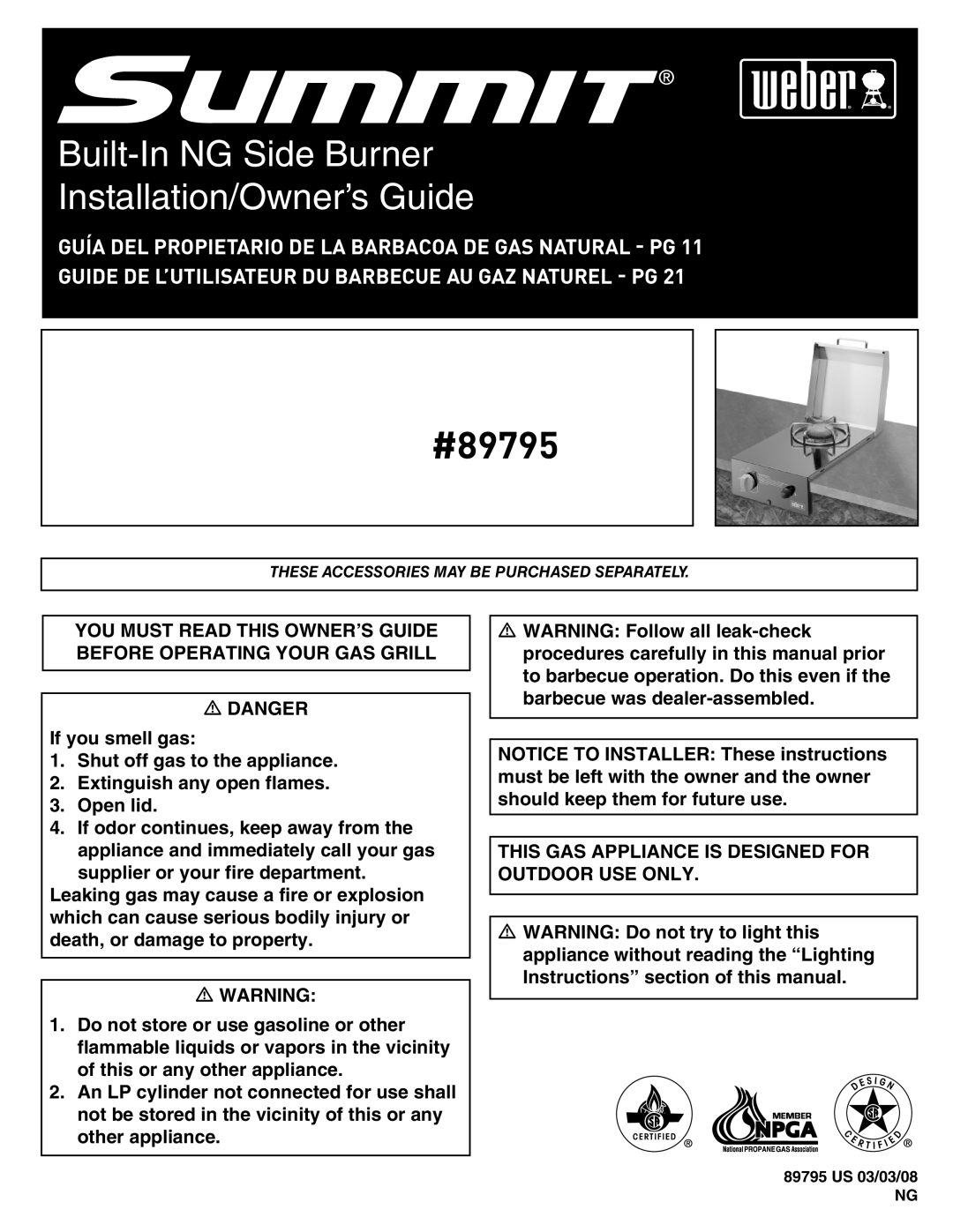 Weber manual #89795 