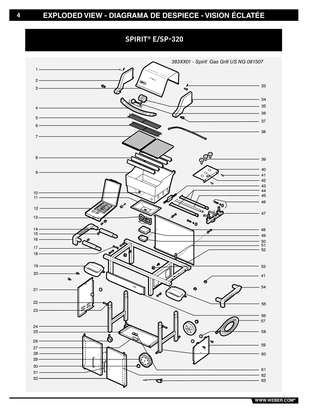 Weber 89839 manual Exploded View Diagrama DE Despiece Vision Éclatée 