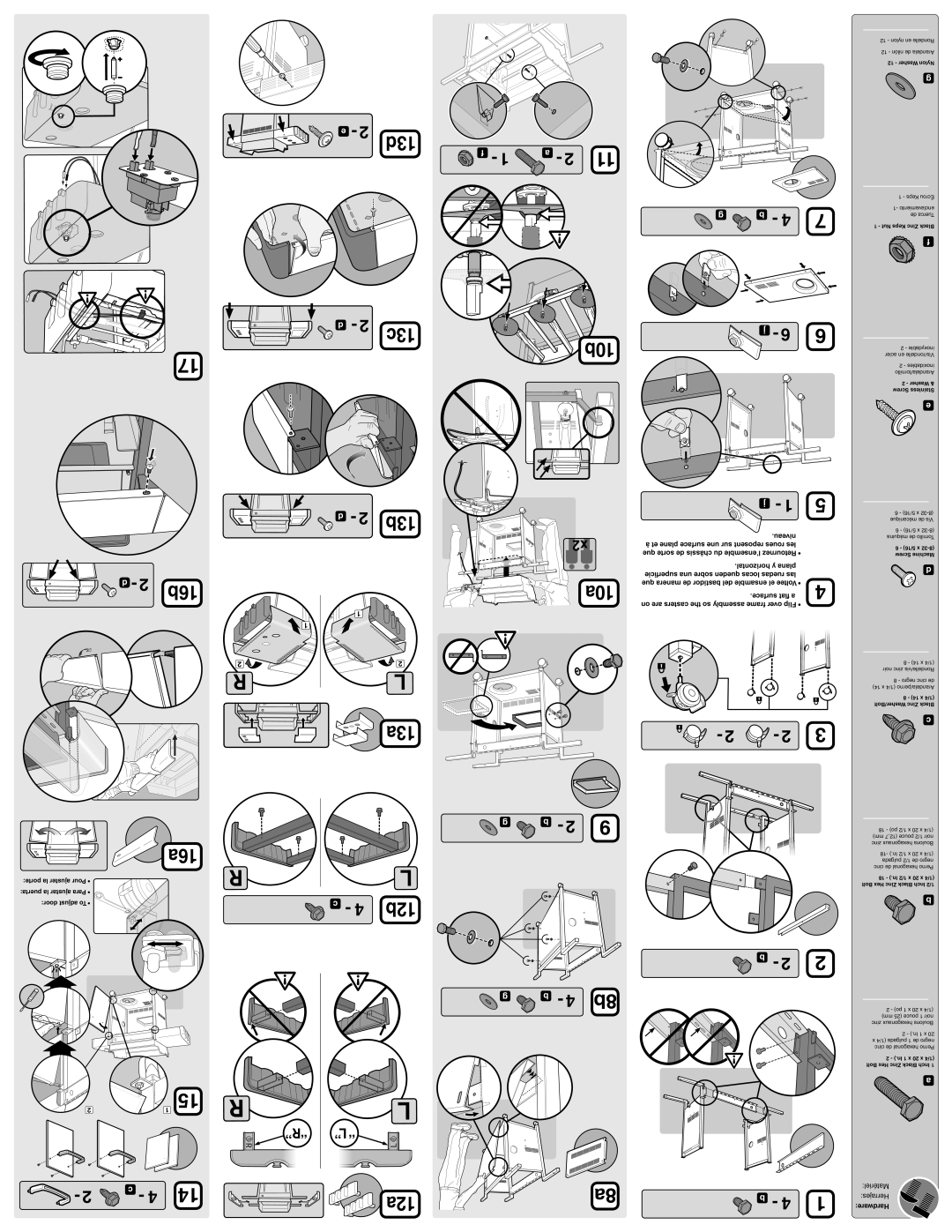 Weber 89941 manual 10b 10a, 16a, 13a, 12a 