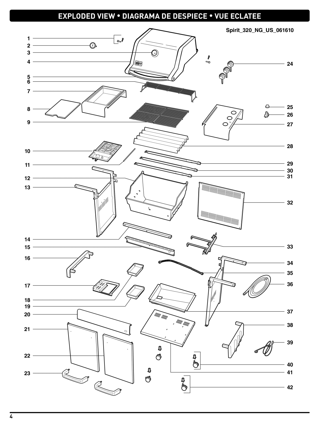 Weber 89963 manual Exploded View Diagrama DE Despiece VUE Eclatee 