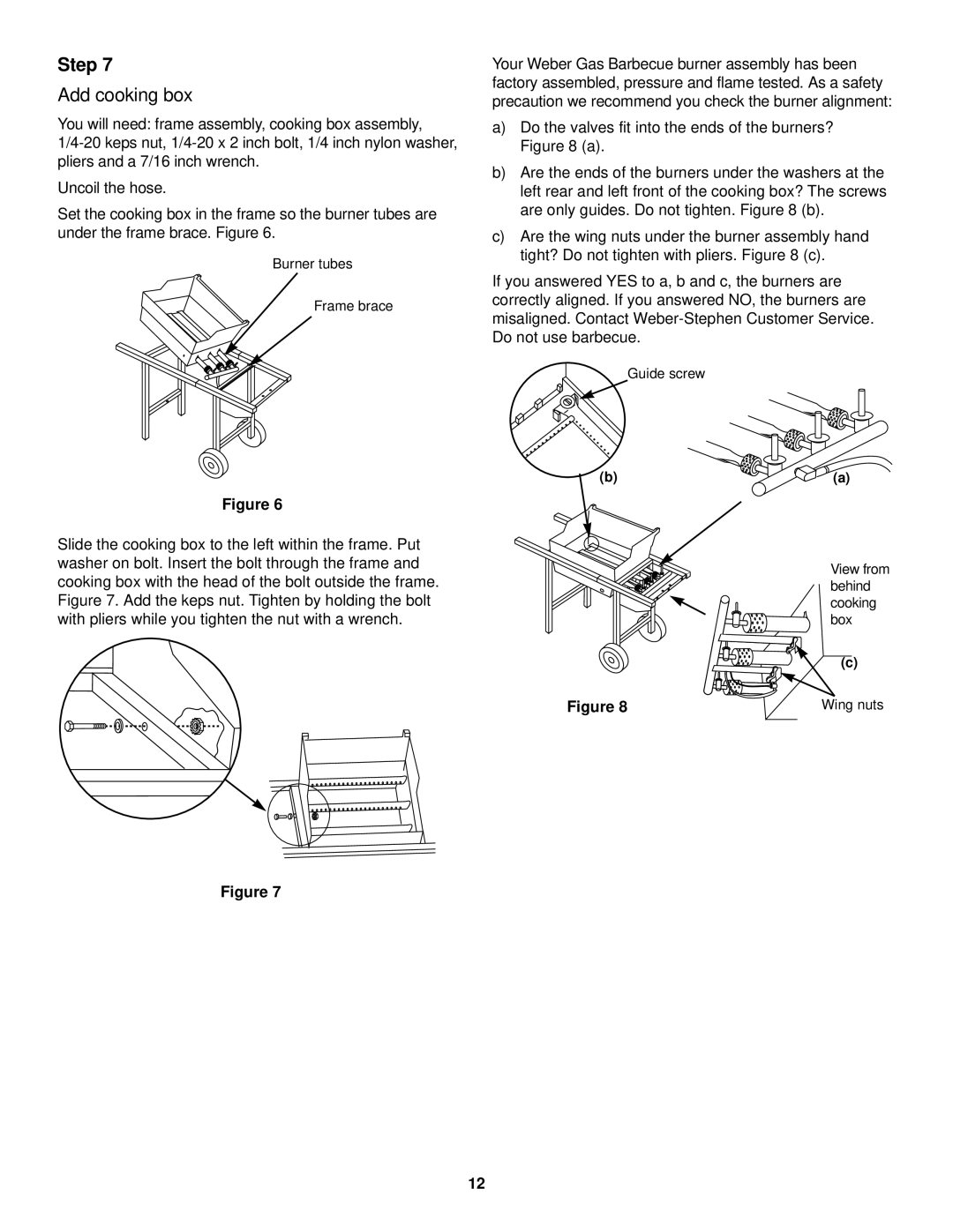 Weber 900 LP owner manual Add cooking box 