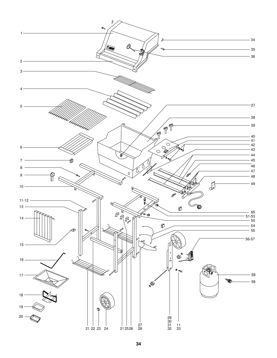 Weber 900 LP owner manual 11-12 65 51-53 56-57 