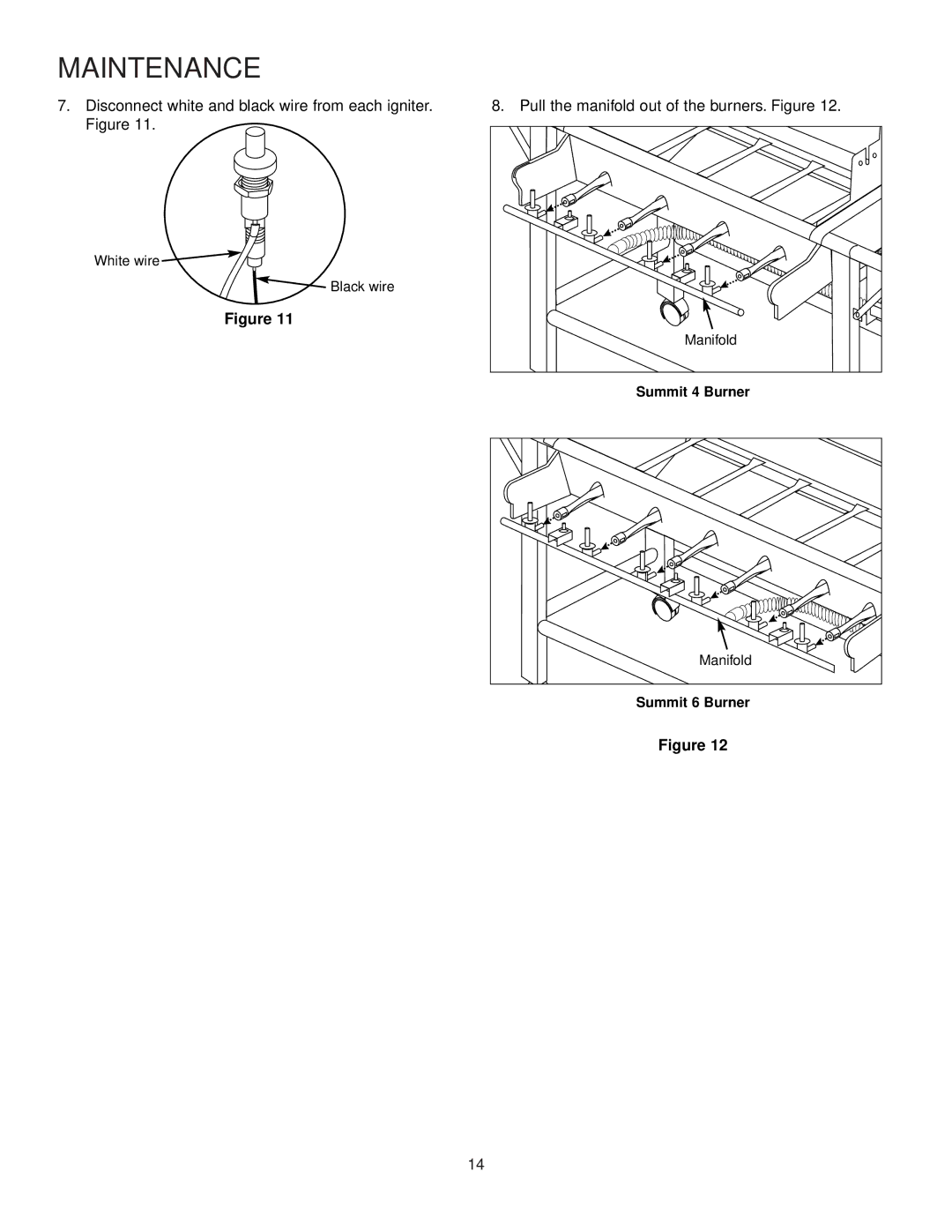 Weber 92774 manual Disconnect white and black wire from each igniter. Figure 