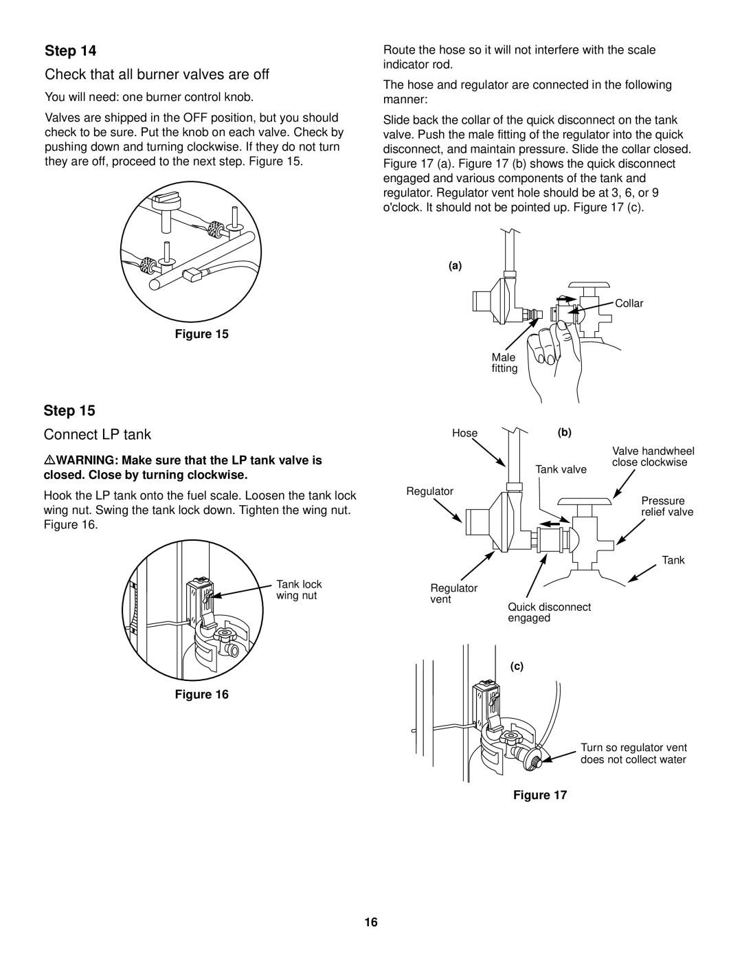 Weber 98567, 500 LP owner manual Check that all burner valves are off, Connect LP tank 