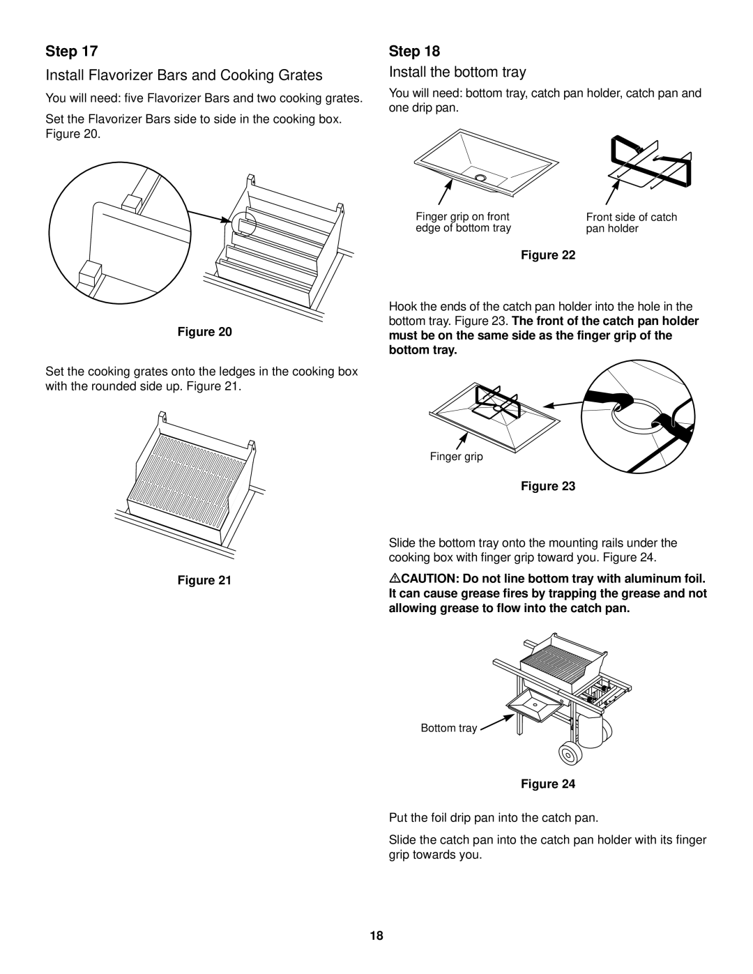 Weber 98567, 500 LP owner manual Install Flavorizer Bars and Cooking Grates, Install the bottom tray 