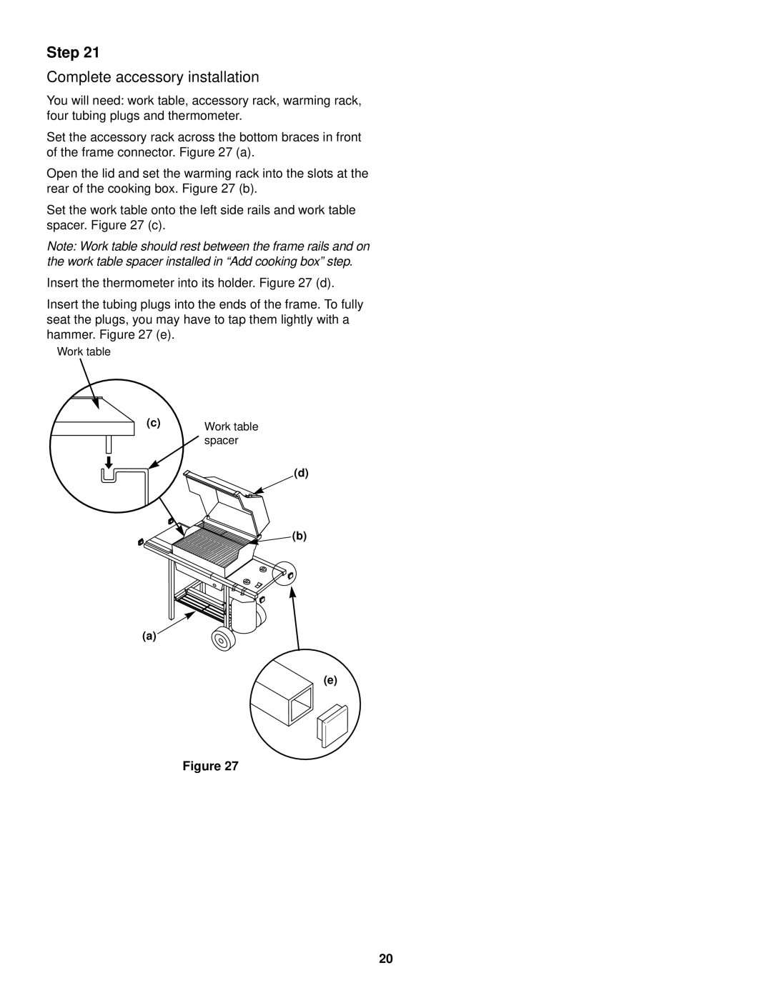 Weber 98567, 500 LP owner manual Complete accessory installation 