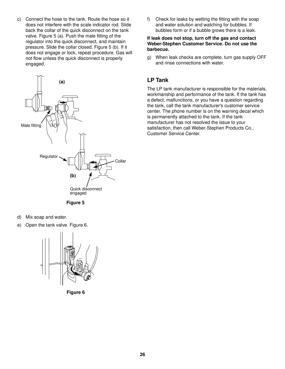 Weber 98583 owner manual Male fitting Regulator 