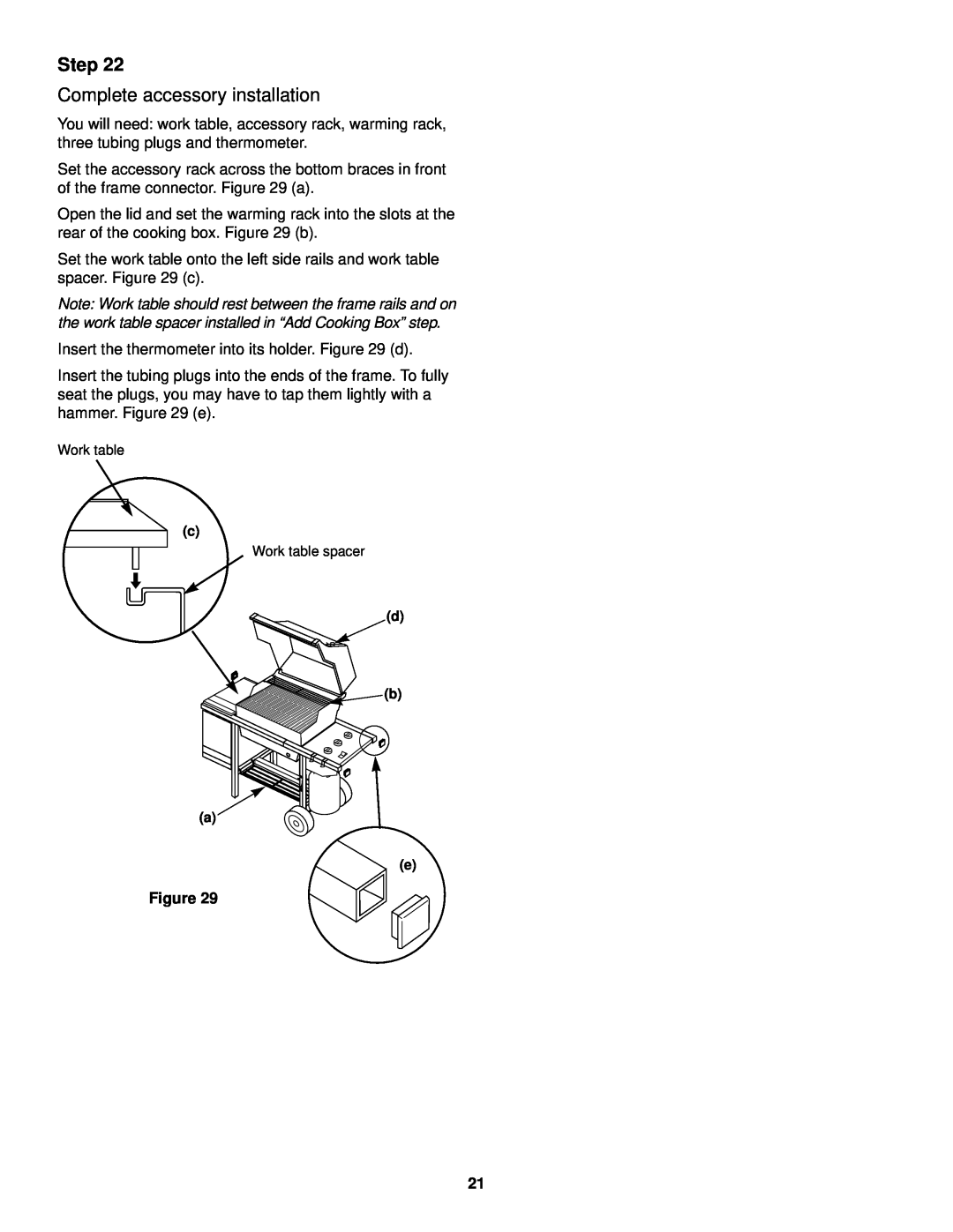 Weber 98583 owner manual Step, Complete accessory installation 