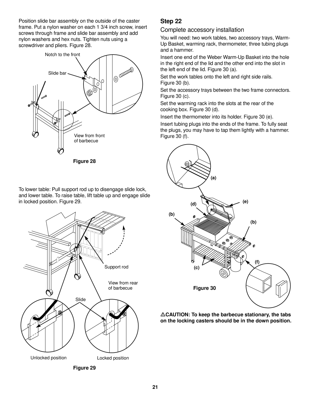 Weber 2000 Series, 98615 owner manual Complete accessory installation 