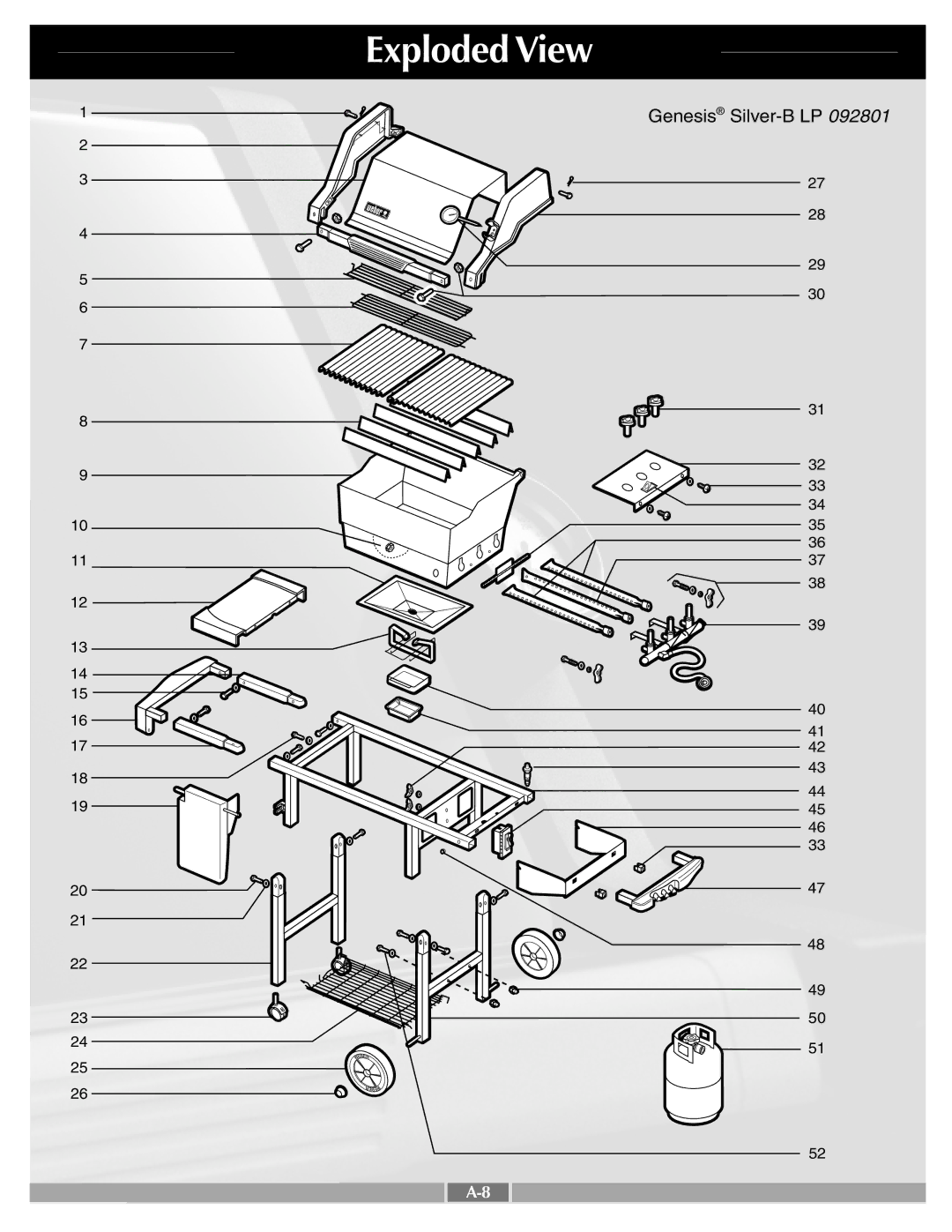 Weber D201_LP.c, A205_LP.c, B201_LP.b, E201.c, Ba201.c, C201_LP.c manual Exploded View 