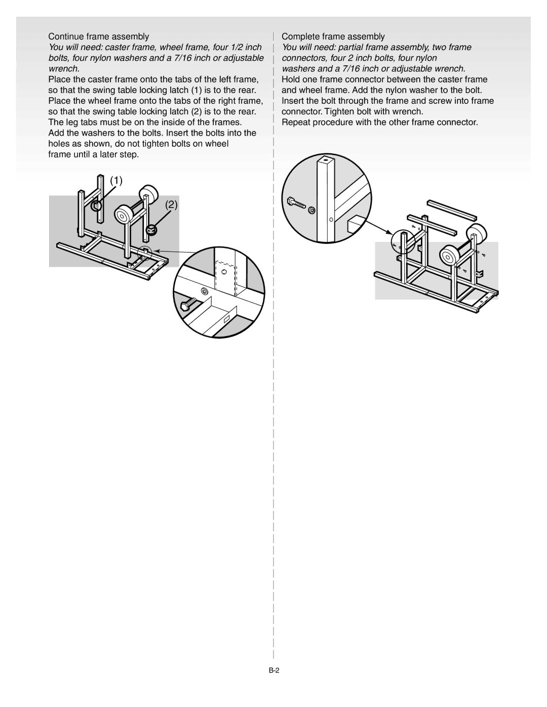 Weber B067.E, A101.c, genesis silver b natural gas grill manual Continue frame assembly, Complete frame assembly 