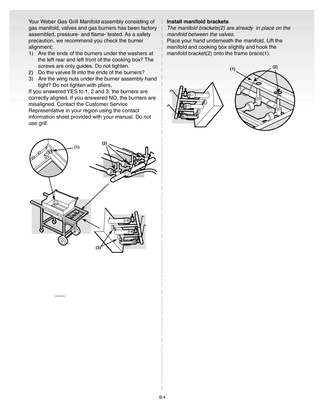 Weber A101.c, B067.E, C052.C manual Install manifold brackets 