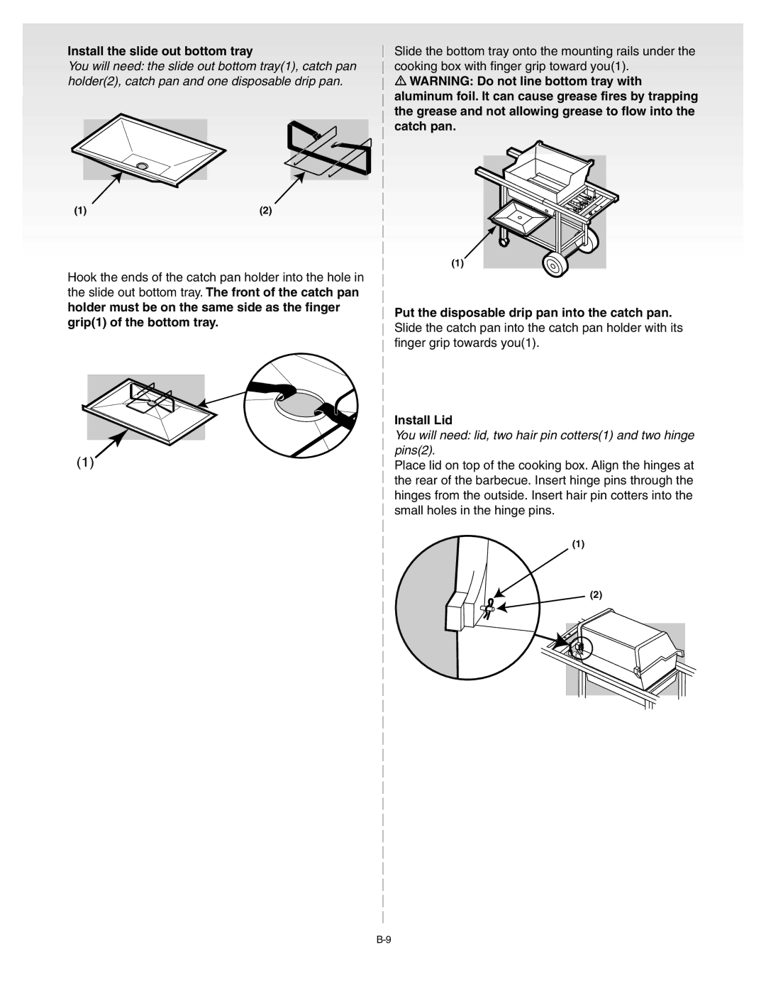 Weber C052.C, B067.E, A101.c manual Install the slide out bottom tray 