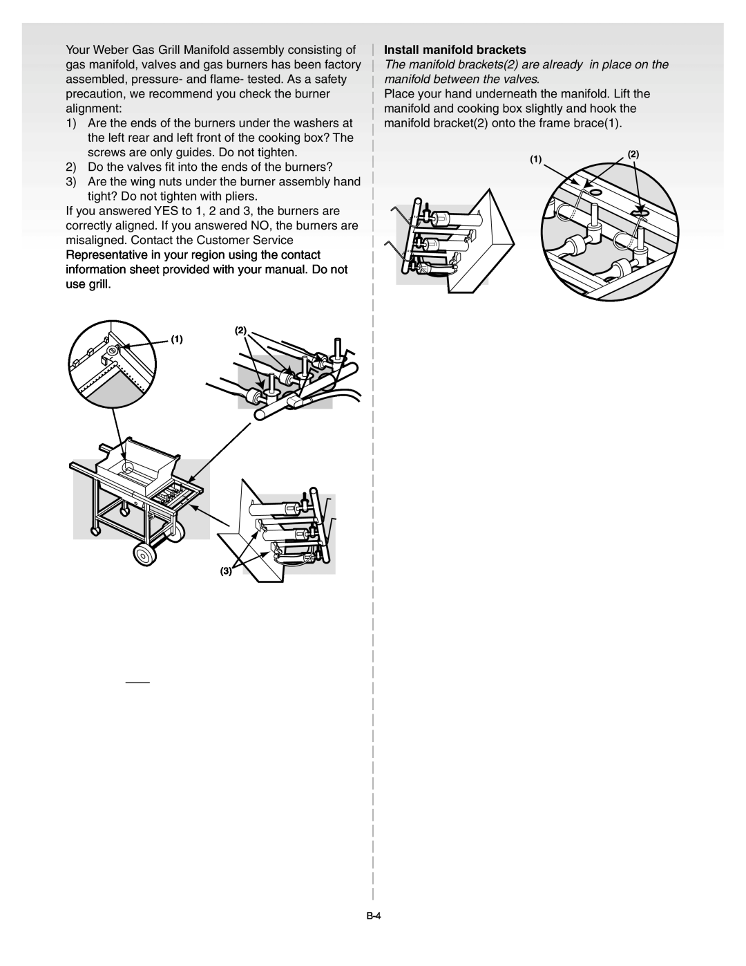 Weber A101.c, B067.E, C052.C manual Install manifold brackets 