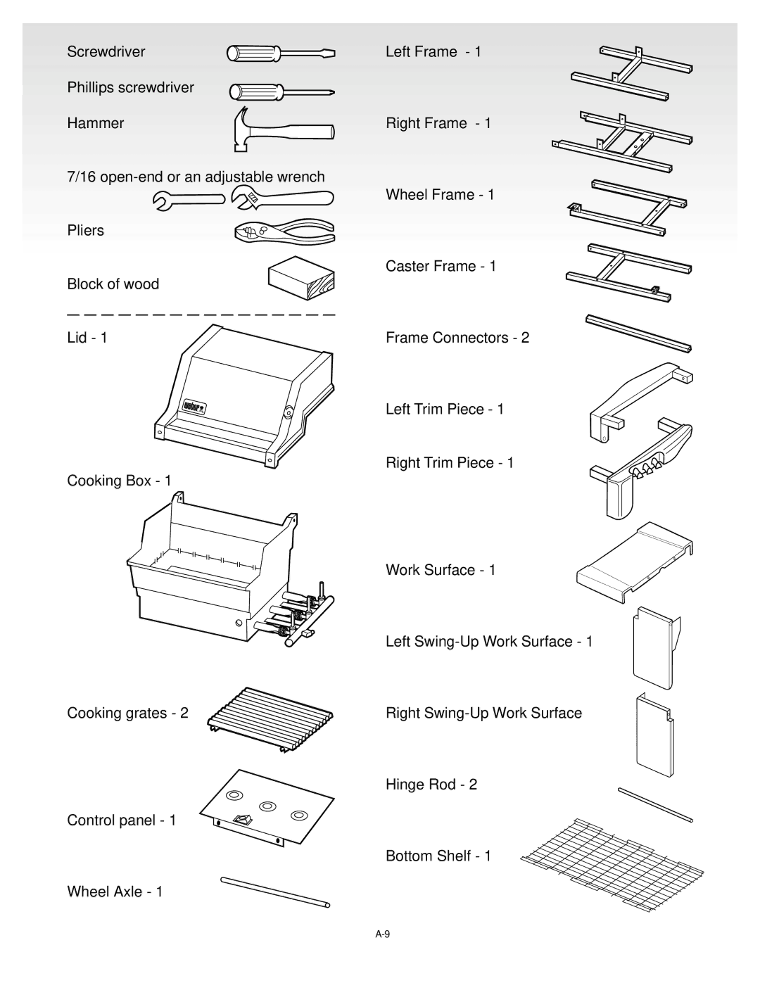 Weber C075.A, B069.A, D082.A, A103.A manual 