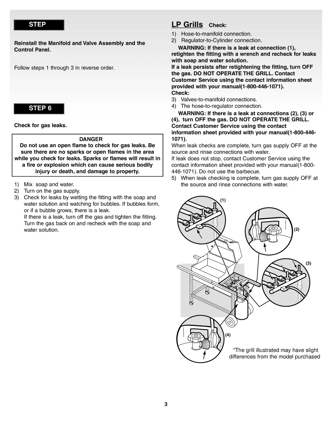 Weber Burner Tube Replacement Instructions, 55355 07/31/02 manual LP Grills Check 